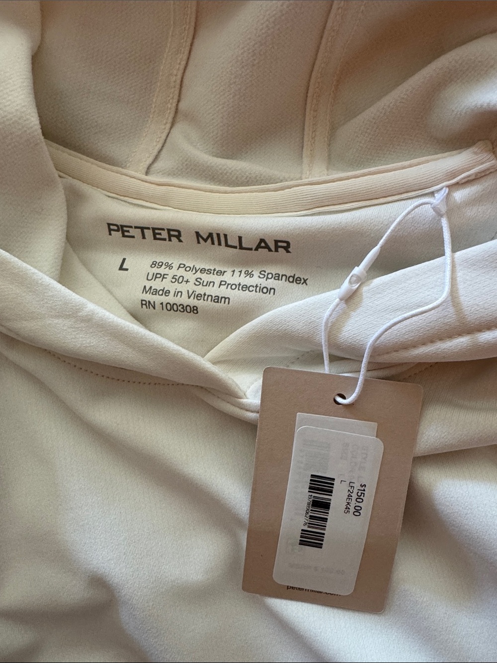 Peter Millar Cream Long-Sleeve Crewneck Sweatshirt - Picture 6 of 6